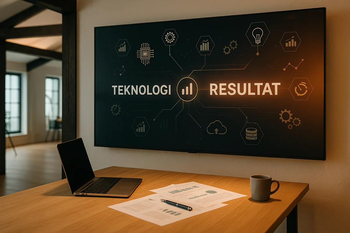 Skjerm med teksten: Teknologi resultat